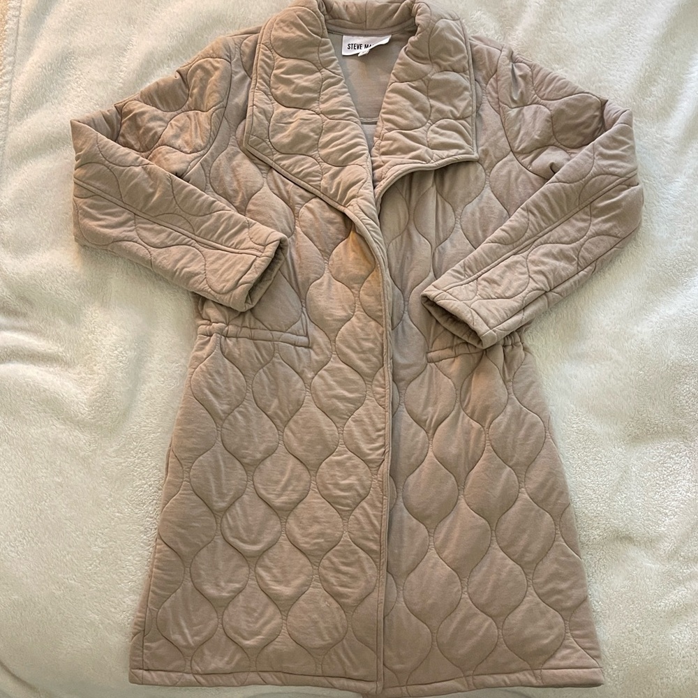Steve Madden Emmie Quilted Open Front Coat